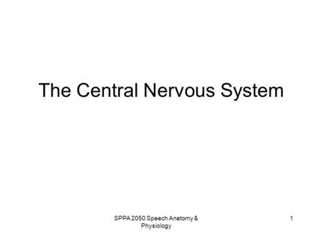 The Central Nervous System