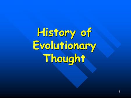 History of Evolutionary Thought