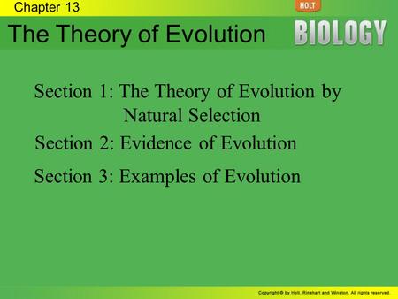 The Theory of Evolution