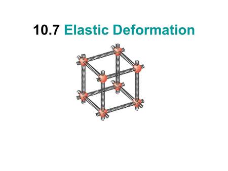 10.7 Elastic Deformation.