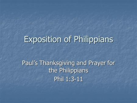 Exposition of Philippians