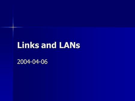 Links and LANs 2004-04-06. Link between two computers via cross cable The most simple way to connect two hosts is to link the two hosts with a cross cable.