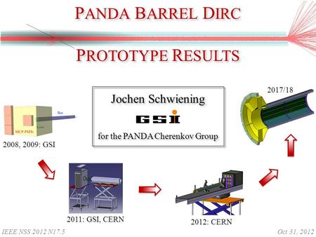 Jochen Schwiening for the PANDA Cherenkov Group Jochen Schwiening for the PANDA Cherenkov Group P ANDA B ARREL D IRC P ROTOTYPE R ESULTS P ANDA B ARREL.