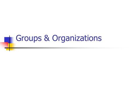 Groups & Organizations. 31-12-09 “Groups & Organizations” Instructor: Saba Nasir 2 Social Groups “Two or more people who identify & interact with one.