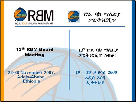 28-29 November 200713 th RBM Partnership Board Meeting.