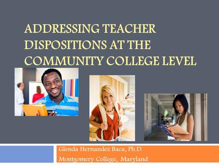 Addressing Teacher Dispositions at the community college Level