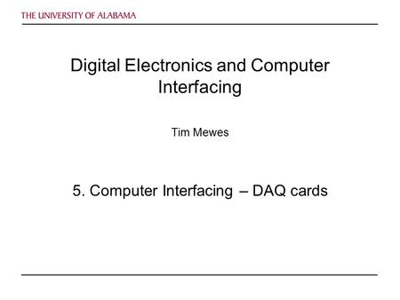 Digital Electronics and Computer Interfacing