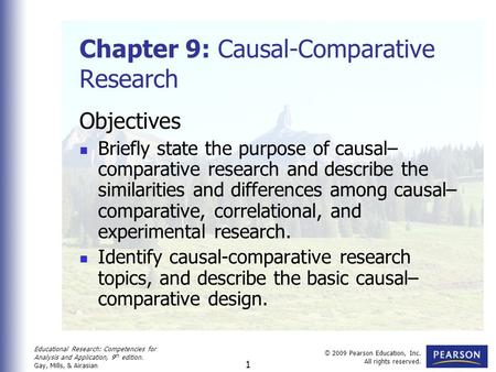 Chapter 9: Causal-Comparative Research