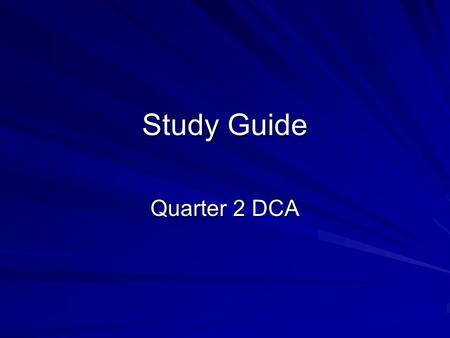 Study Guide Quarter 2 DCA. Who invented the Cotton Gin? Eli Whitney.