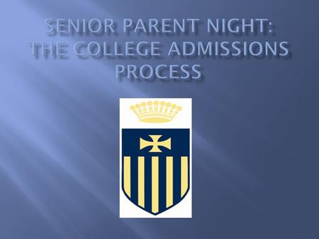 7:00-7:30: Theresa Yerger and Bill Baillie 7:30-8:30: College Admissions Panel Drexel University Fairfield University University of Pennsylvania West.