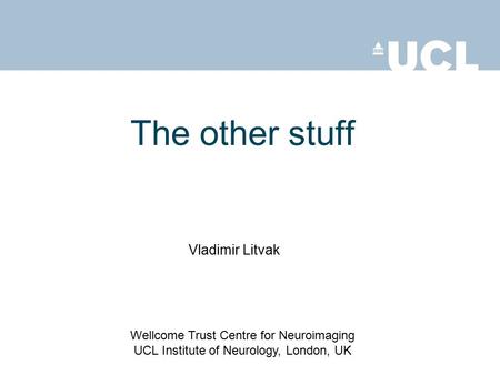 The other stuff Vladimir Litvak Wellcome Trust Centre for Neuroimaging UCL Institute of Neurology, London, UK.