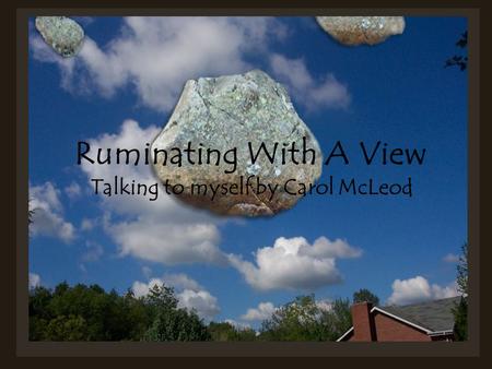 Ruminating With A View Talking to myself by Carol McLeod.