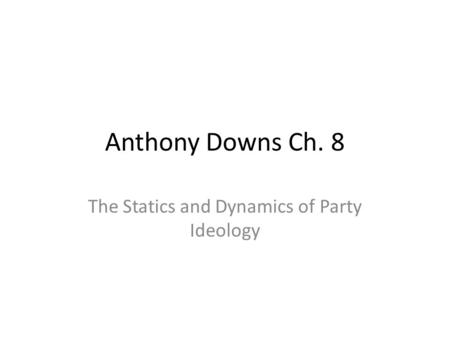 The Statics and Dynamics of Party Ideology