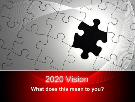 2020 Vision What does this mean to you?. The desire and ability to be self directed The urge to get better at stuff Making a contribution MOTIVATION AUTONOMYMASTERYPURPOSE.