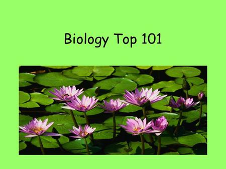 Biology Top 101. Unit 1 1.Dependent 2.Independent 3.Hypothesis 4.Observation 5.Inference X Y.