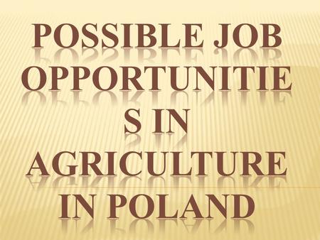 SOME FACTS ABOUT OUR COUNTRY: a country in Central Europe the total area of Poland: 312,679 square kilometers agricultural land: 17, 2 mln ha population: