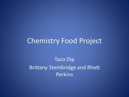 Chemistry Food Project