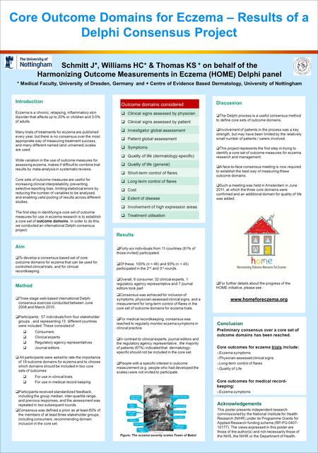 Core Outcome Domains for Eczema – Results of a Delphi Consensus Project Introduction Eczema is a chronic, relapsing, inflammatory skin disorder that affects.