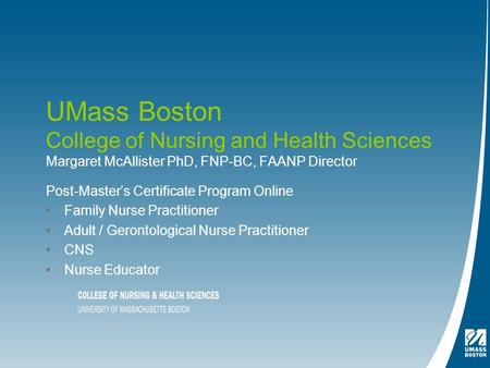 Post-Master’s Certificate Program Online Family Nurse Practitioner