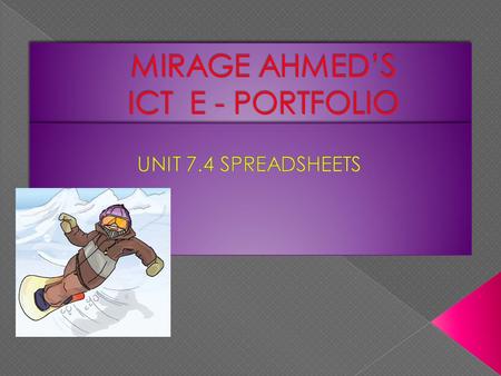 MIRAGE AHMED’S ICT E - PORTFOLIO