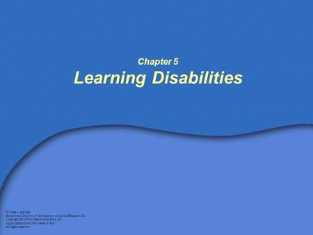 Chapter 5 Learning Disabilities