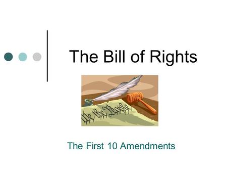 The Bill of Rights The First 10 Amendments. Amendment 1 Protects 5 freedoms Religion Assembly Press Petition Speech.