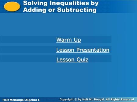 Solving Inequalities by Adding or Subtracting