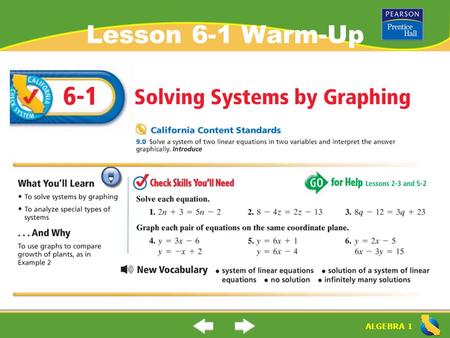 Lesson 6-1 Warm-Up.