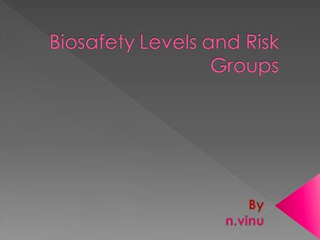 Discuss the major characteristics of the four Biosafety Levels. Define “Risk Group” and give an example of each. Discuss how Risk Groups are used in conjunction.