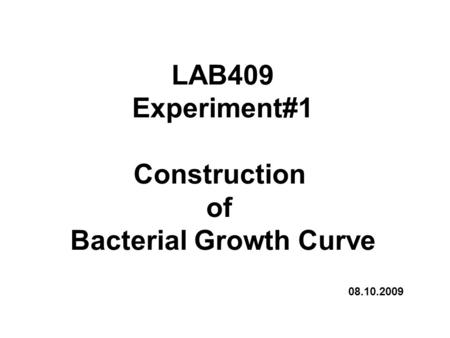 Bacterial Growth Curve