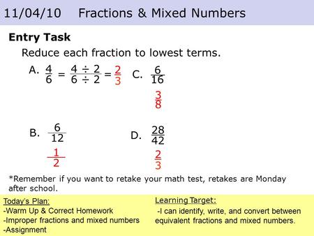 Fractions and Decimals