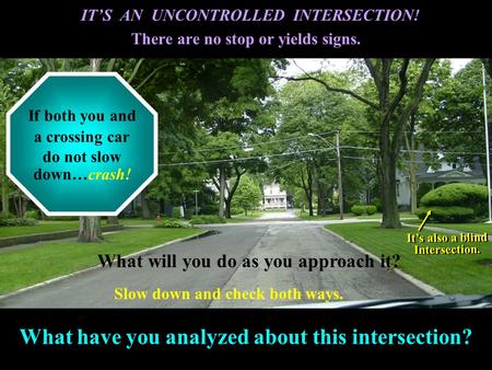 What have you analyzed about this intersection?