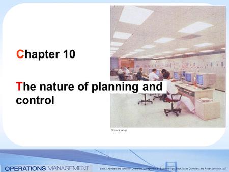 Slack, Chambers and Johnston, Operations Management 5 th Edition © Nigel Slack, Stuart Chambers, and Robert Johnston 2007 Chapter 10 The nature of planning.