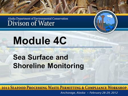 Module 4C Sea Surface and Shoreline Monitoring. Module 4C – Sea Surface & Shoreline Monitoring Stephanie Mann Environmental Program Specialist III 2.