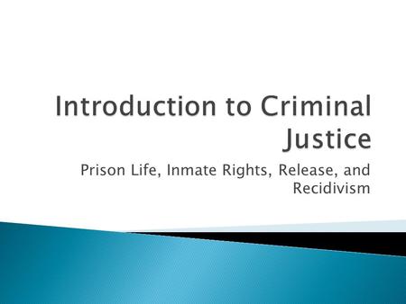 Introduction to Criminal Justice