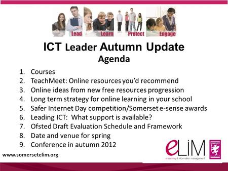 ICT Leader Autumn Update 1.Courses 2.TeachMeet: Online resources you’d recommend 3.Online ideas from new free resources progression 4.Long term strategy.