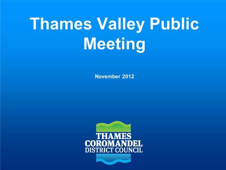 Thames Valley Public Meeting November 2012. What we will cover October meeting Options Working Group/progress Rates Implications Option Development Option.