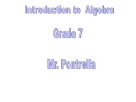 Introduction to Algebra