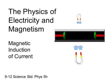 The Physics of Electricity and Magnetism Magnetic Induction of Current 9-12 Science Std: Phys 5h.