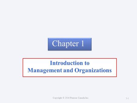 Introduction to Management and Organizations