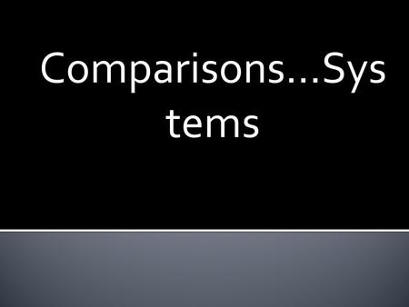 Comparisons…Sys tems. Electoral Systems: Single Member District Plurality vs. Proportional Representation.