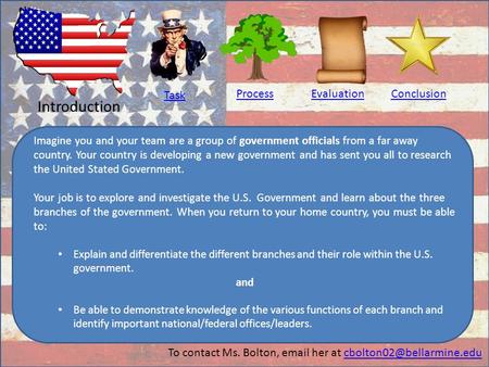 Task Introduction ProcessEvaluation Conclusion Imagine you and your team are a group of government officials from a far away country. Your country is developing.