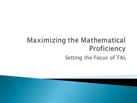 Setting the Focus of TAL.  We are learning to… ◦ Develop a common understanding of the word intervention.  We will be successful when we… ◦ Make connections.