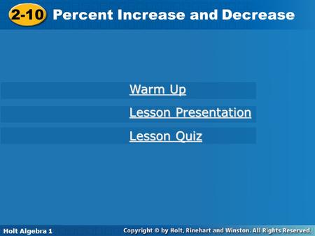 Percent Increase and Decrease