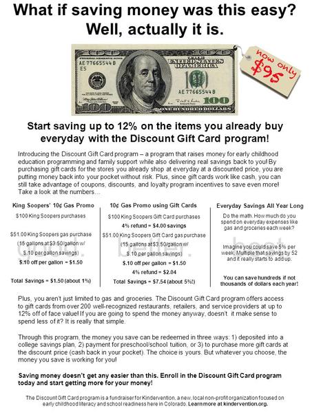 Best. Do the math. How much do you spend on everyday expenses like gas and groceries each week? Imagine you could save 5% per week. Multiple that savings.