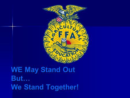 WE May Stand Out But… We Stand Together!. Video Intro….