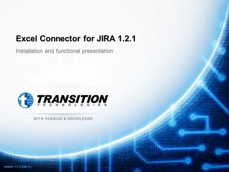 Excel Connector for JIRA 1.2.1 Installation and functional presentation.