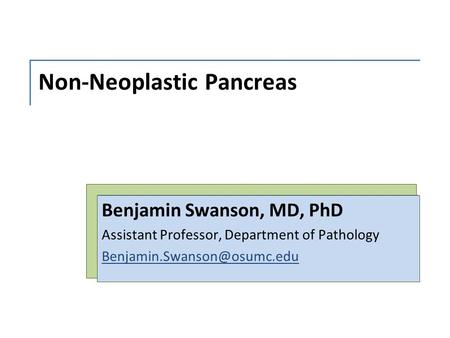 Non-Neoplastic Pancreas