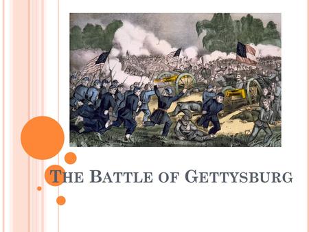 T HE B ATTLE OF G ETTYSBURG. Describe in 3-4 sentences what you think life was like as a soldier during the Civil War. Then, describe what you think life.