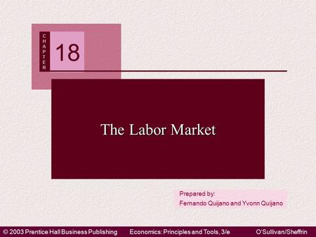 © 2003 Prentice Hall Business PublishingEconomics: Principles and Tools, 3/eO’Sullivan/Sheffrin Prepared by: Fernando Quijano and Yvonn Quijano CHAPTERCHAPTER.